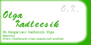 olga kadlecsik business card